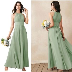 Sage Green Formal Dress/Prom Dress/Wedding Guest Dress/Bridesmaid Dress: Size 12